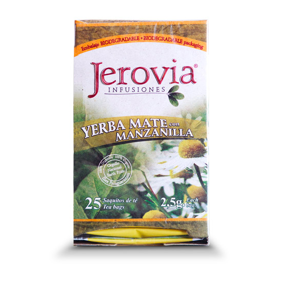 Yerba Mate Organica con Manzanilla formato 25 sachet Jerovia Kimns