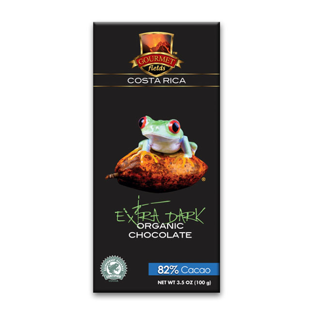 Chocolate Organico 82% Cacao Marca Gourmet Field Importado por Kimns